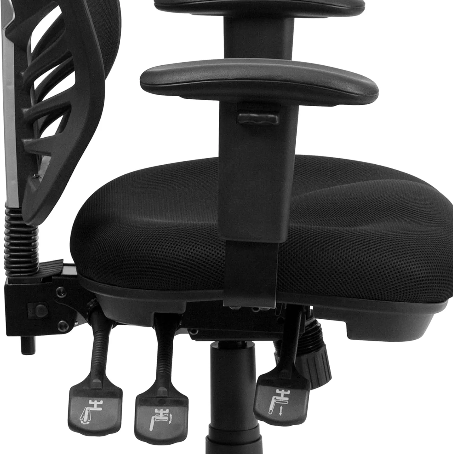 Flash Furniture Nicholas Mid-Back Swivel Office and Gaming Chair, Ergonomic Mesh Office Chair with Adjustable Lumbar Support and Height, Black