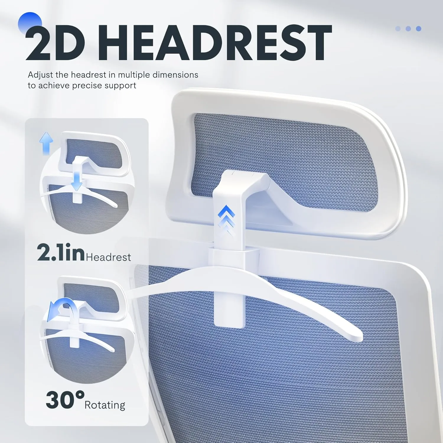 FLEXISPOT Ergonomic Office Chair, High Back Mesh Swivel Computer Chair, Executive Office Desk Chair, with Lumbar Support/2D Headrest/Lockable Tilt Function, Comfy Foam Seat, White Gray