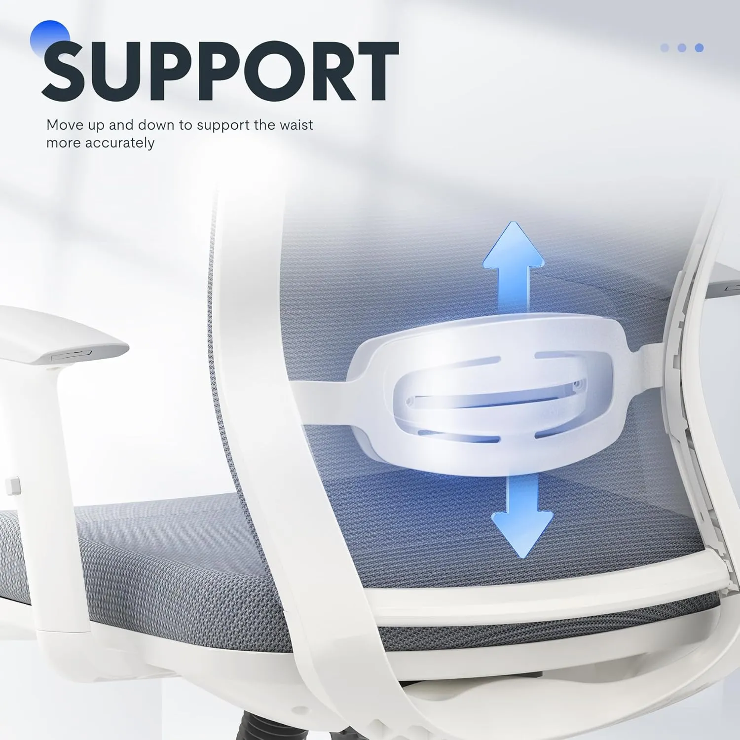 FLEXISPOT Ergonomic Office Chair, High Back Mesh Swivel Computer Chair, Executive Office Desk Chair, with Lumbar Support/2D Headrest/Lockable Tilt Function, Comfy Foam Seat, White Gray
