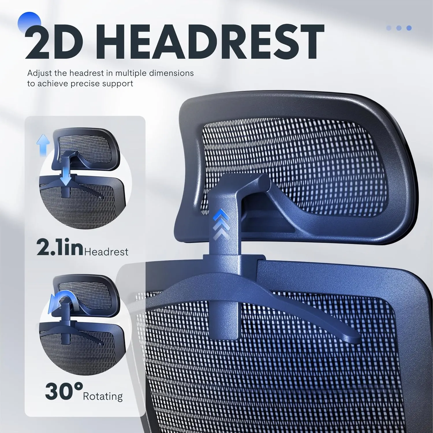 FLEXISPOT Ergonomic Office Chair, High Back Mesh Swivel Computer Chair, Executive Office Desk Chairs, with Adjustable Lumbar Support/2D Headrest/Lockable Backrest, OC3 Mesh Seat, Gray
