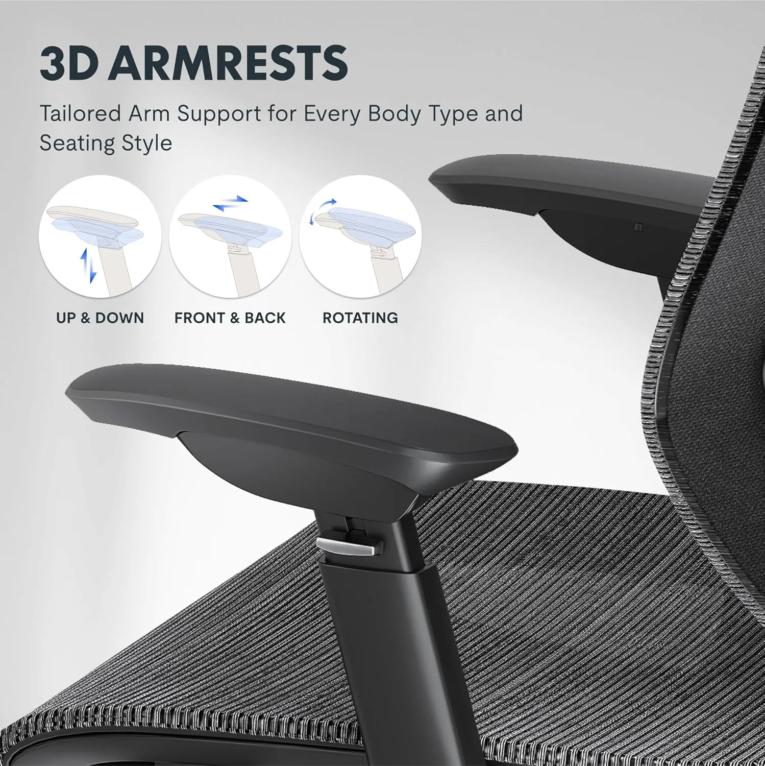FLEXISPOT Upgraded OC6 Big and Tall Office Chair Heavy Duty,4D Armrest Mesh Ergonomic Home Office Chair with High Back,Lumbar Support,Tilt Function,and 360°Swivel Wheels(Black)