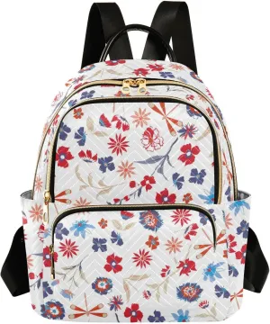Floral Colorful Flowers Backpack Purse for Women Ladies Fashion Travel MiniShoulder Bags Back Pack Handbag Lady Purse,S