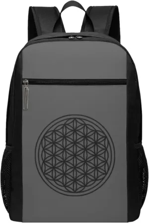 Flower of Life Sacred Geometry Travel Laptop Backpack, Business Anti Theft Slim Sturdy Laptops Backpacks, College Computer Bag Gift for Men & Women Fits 17 Inch Notebook,Black