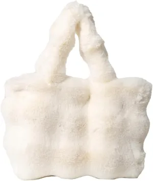Fluffy Large Tote Bag for Women Soft Fuzzy Handbag Plush Shoulder Bag Faux Fur Bag Furry Top Handle Purse