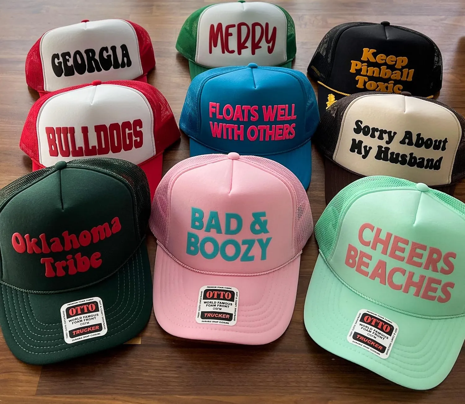 Foam Trucker Hat Puff Print Trucker Caps Graphic Puff Trucker Hat