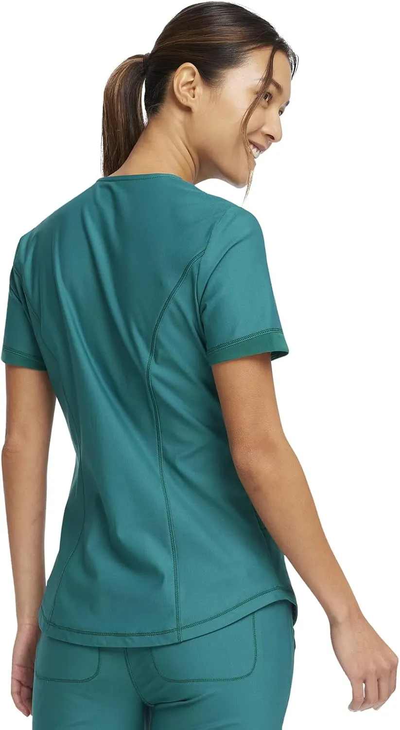 Form Scrubs for Women, Stretchy V-Neck Knit Scrub Top CK840