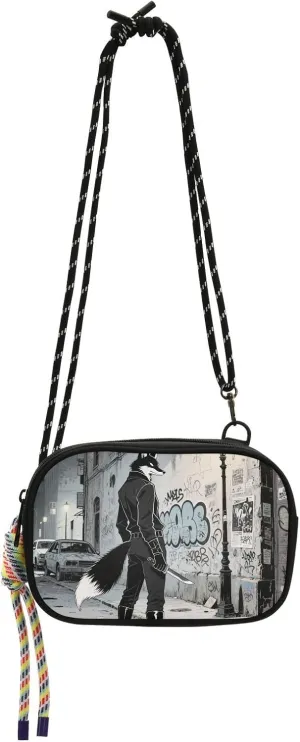Fox Killer Cool Retro Sling Purse Crossbody Women Trendy with Credit Card Slots Over Shoulder Purse Walk dog