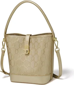 FOXLOVER Chain Pattern Crossbody Handbags Top-Handle Bags Satchels Purse 2WAY Zipper Twist Lock Closure