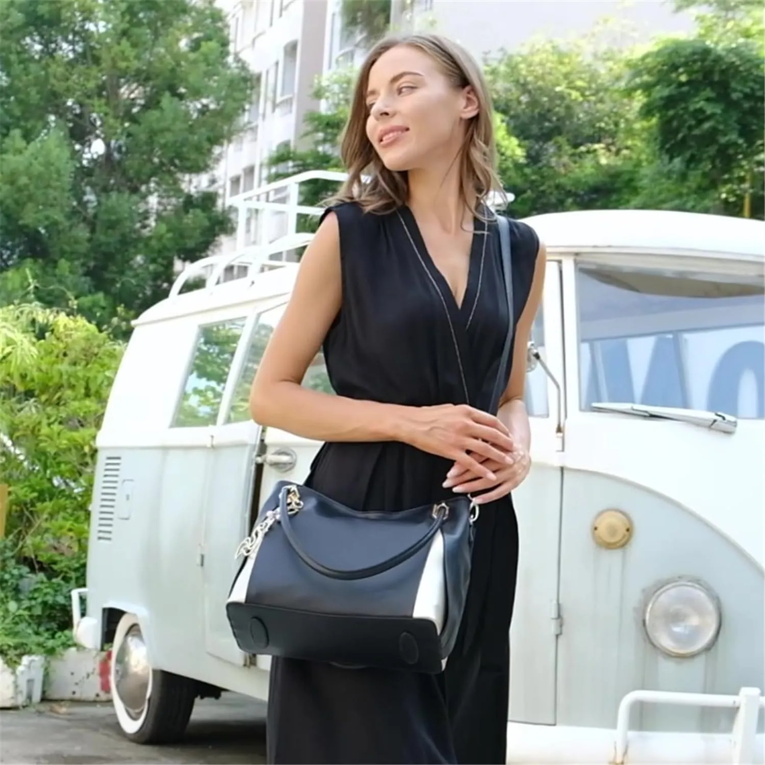 FOXLOVER Leather Handbags for Women, Genuine Leather Lady Top-handle Totes Women's Fashion Crossbody Bags Carryall Purses