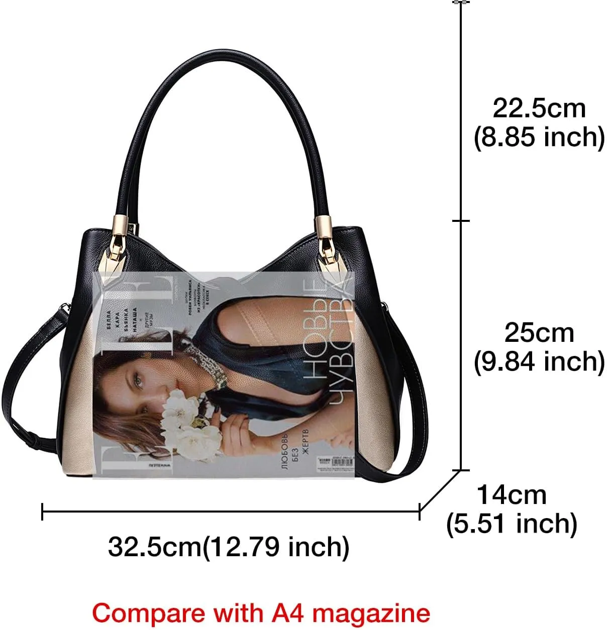 FOXLOVER Leather Handbags for Women, Genuine Leather Lady Top-handle Totes Women's Fashion Crossbody Bags Carryall Purses