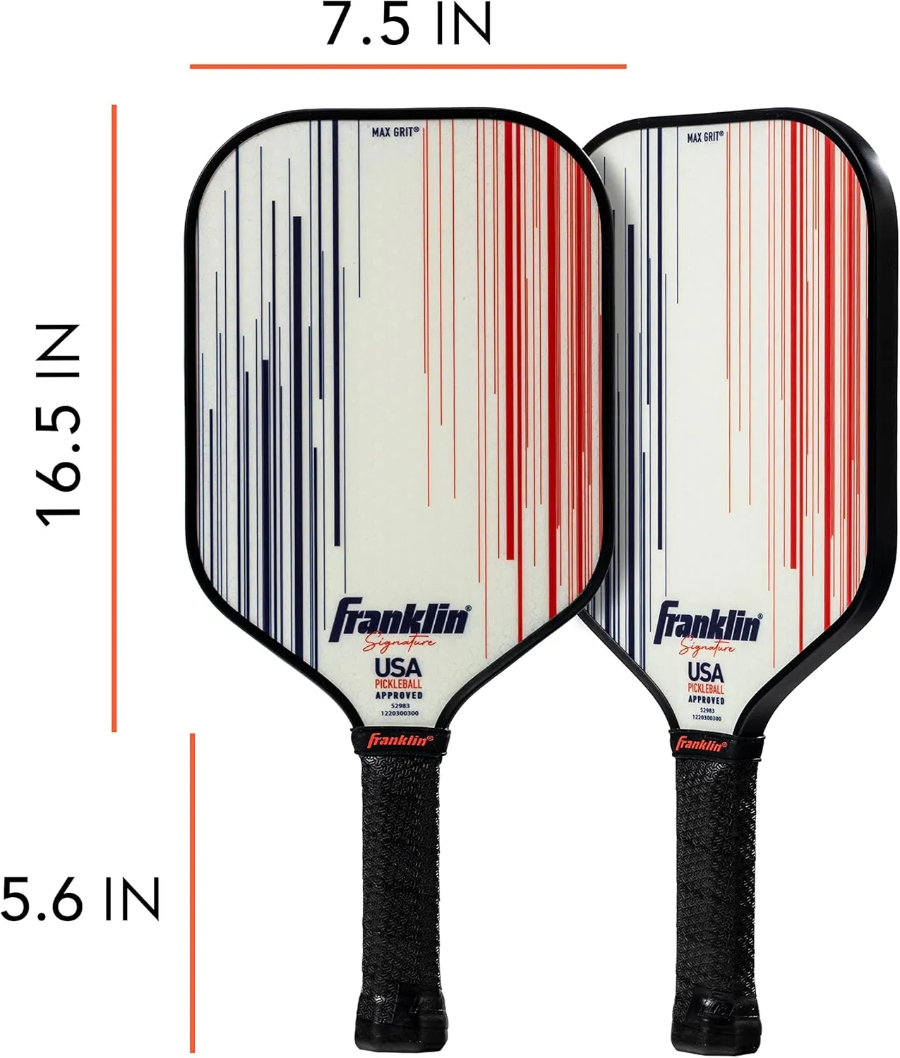 Franklin Sports Pro Pickleball Paddles - Signature Series Pro Pickleball Paddle with MaxGrit Surface - USA Pickleball (USAPA) Approved Tournament Pickleball Paddles - 13mm   16mm Polypropylene Cores