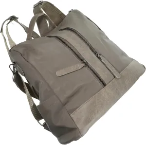 FRCOLOR Multi Function Nylon Backpack for Women Lightweight Theft School Bag with Headphone Jack for Autumn and Winter Activities Grey