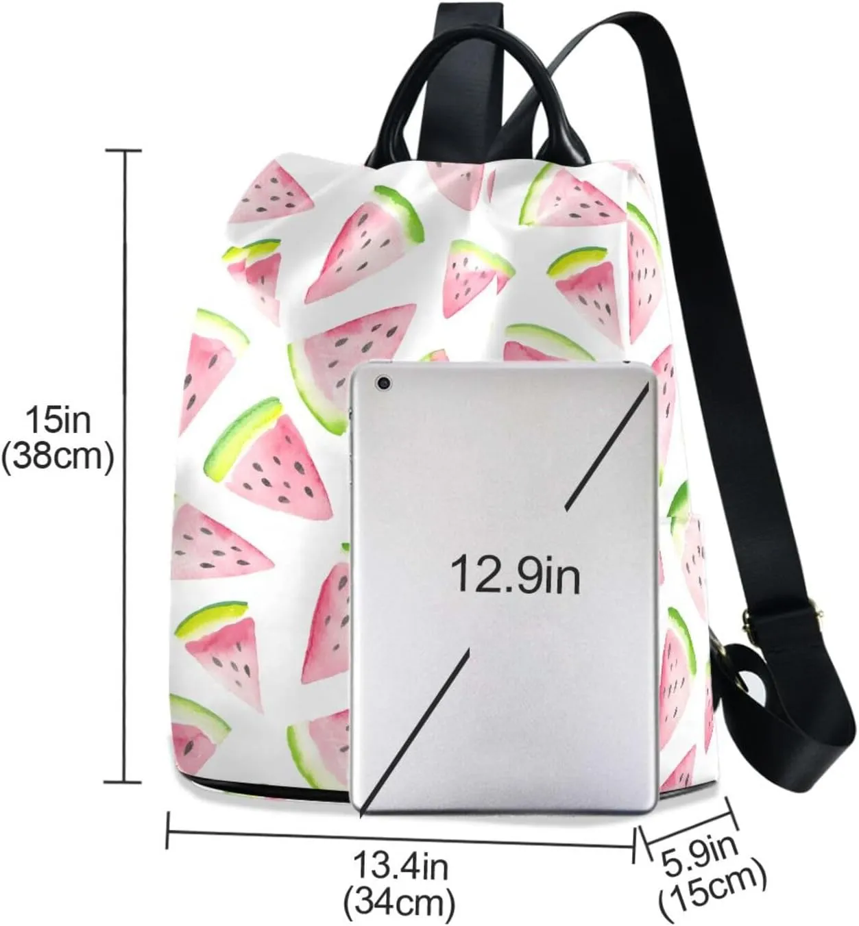 Fruit Print Anti-theft Backpack Handbags for Women Travel Rucksack Lightweight Shoulder Bags for Outing Shopping Going Out Backpack Pattern 2