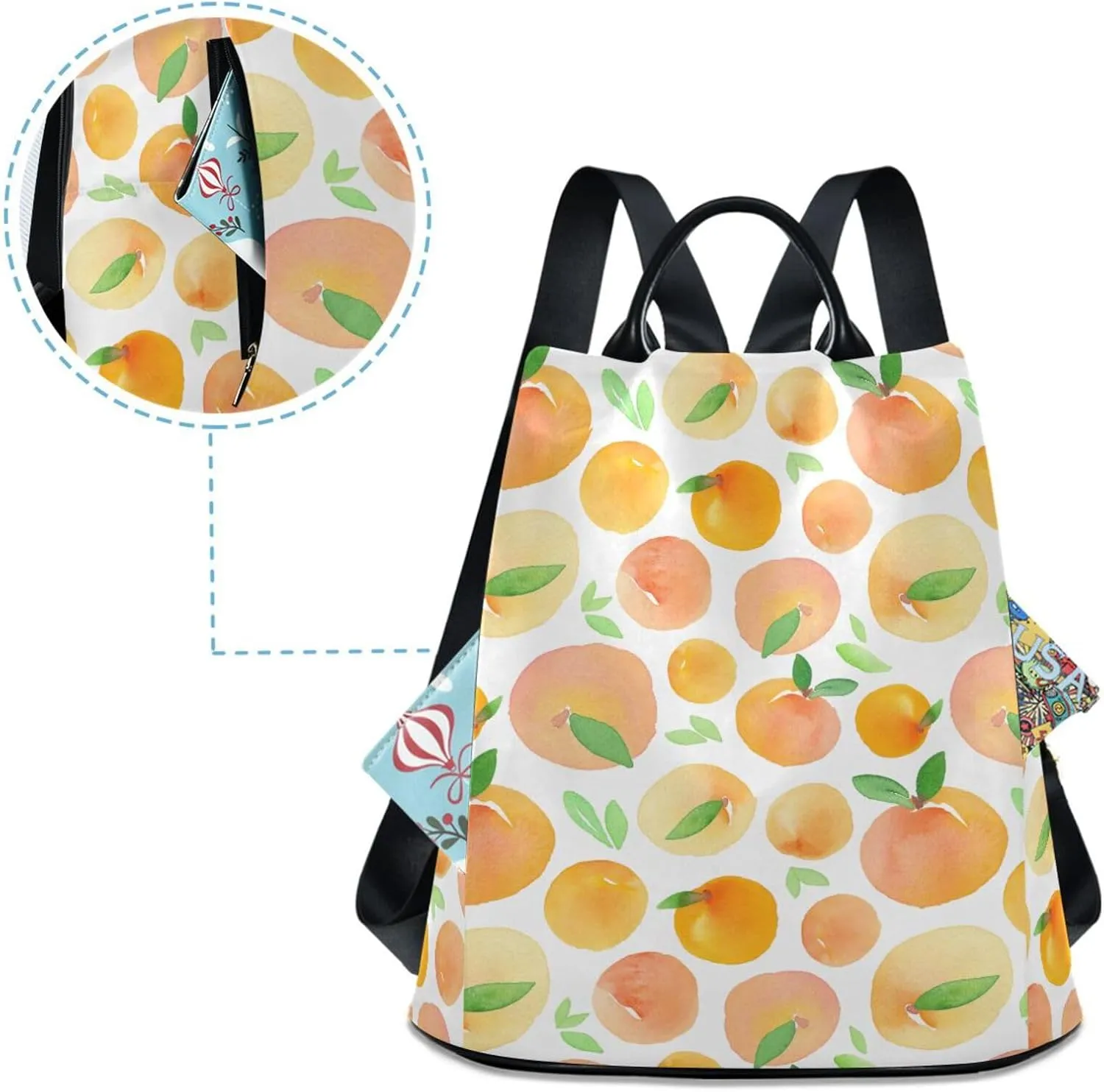 Fruit Print Anti-theft Backpack Handbags for Women Travel Rucksack Lightweight Shoulder Bags for Outing Shopping Going Out Backpack Pattern 3