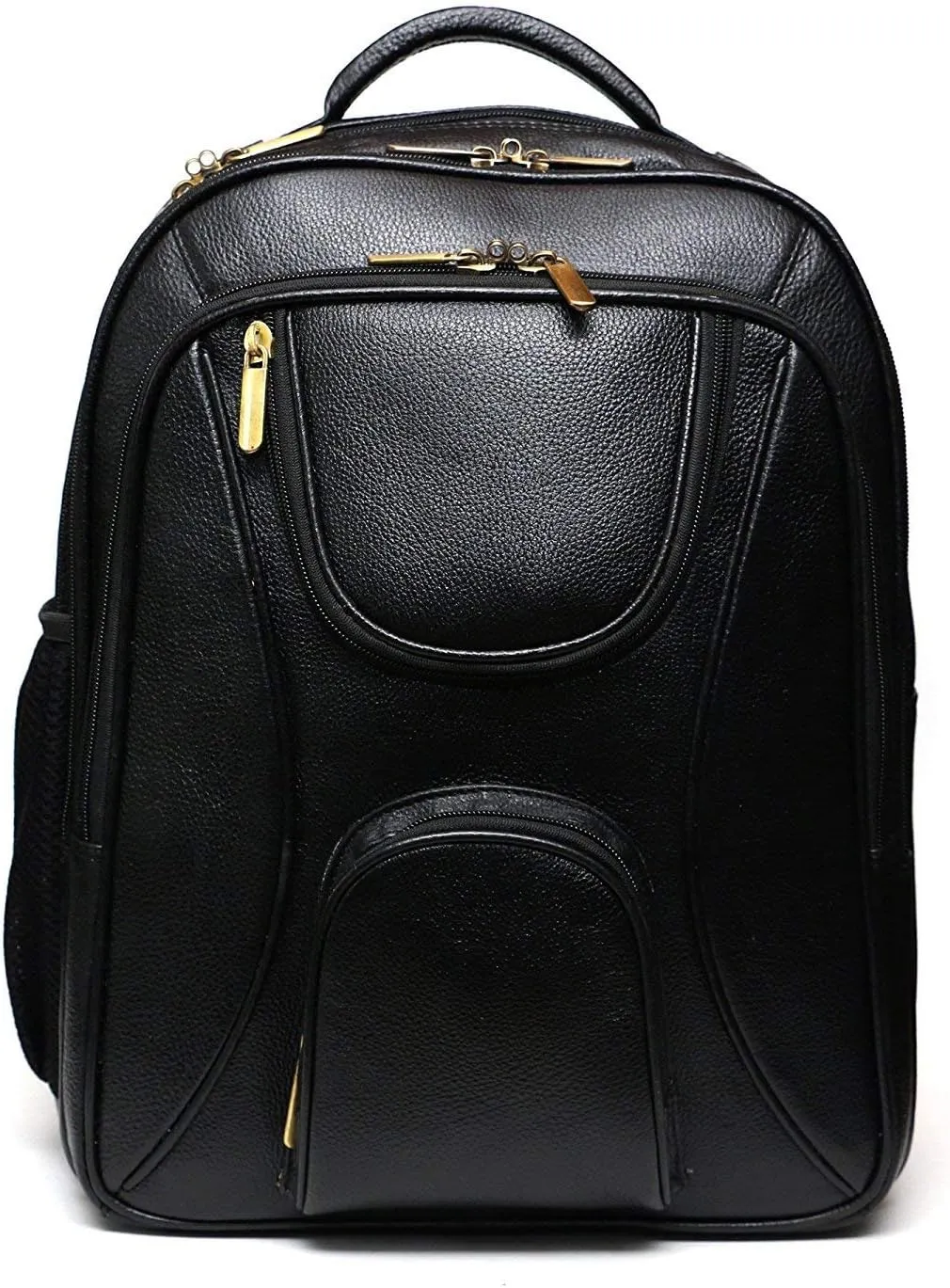 Full Grain Leather Backpack For Men & Women 16 Inch Laptop Backpack Bag Travel Office Backpack Heavy Duty (Black)