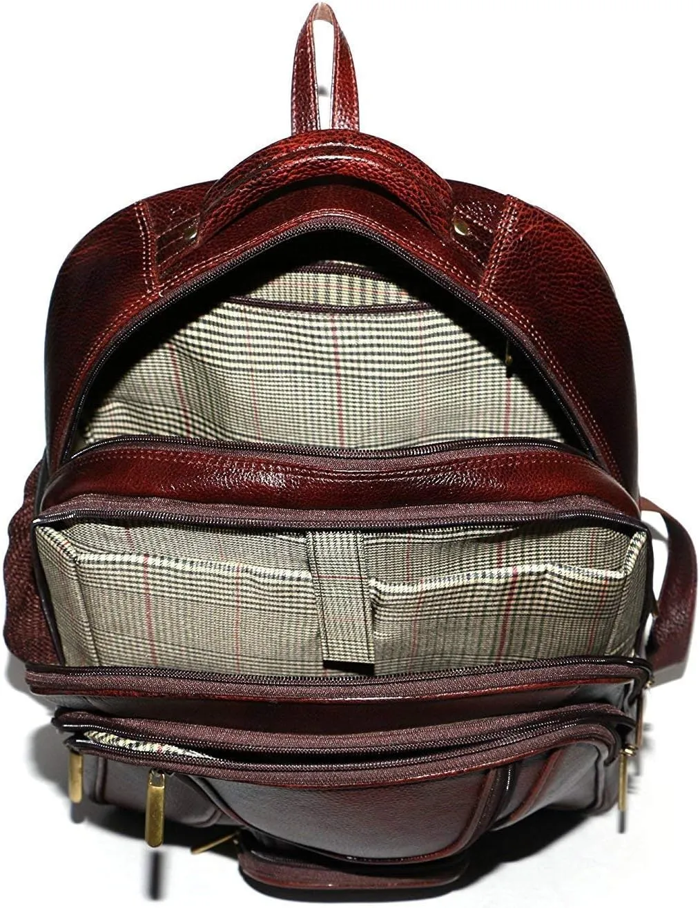 Full Grain Leather Backpack For Men & Women 16 Inch Laptop Backpack Bag Travel Office Backpack Heavy Duty (Brown)