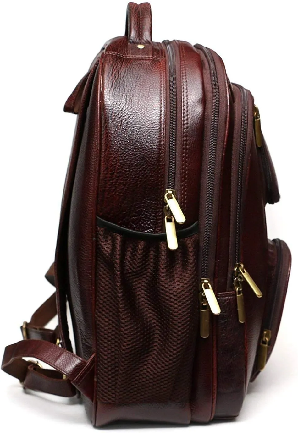 Full Grain Leather Backpack For Men & Women 16 Inch Laptop Backpack Bag Travel Office Backpack Heavy Duty (Brown)
