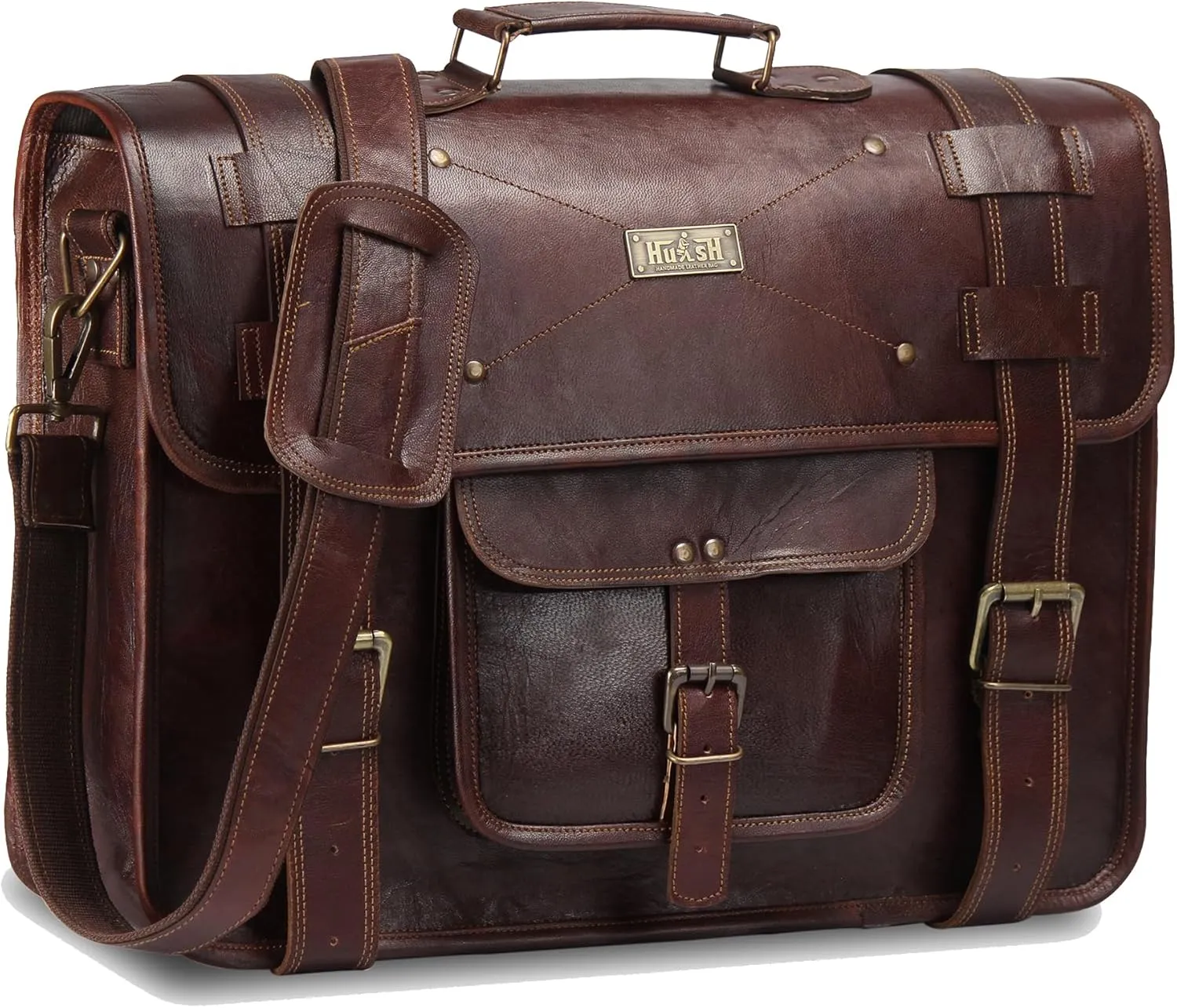 Full Grain Leather messenger bag for men Leather laptop bag for men, Genuine Leather satchel briefcase computer bag