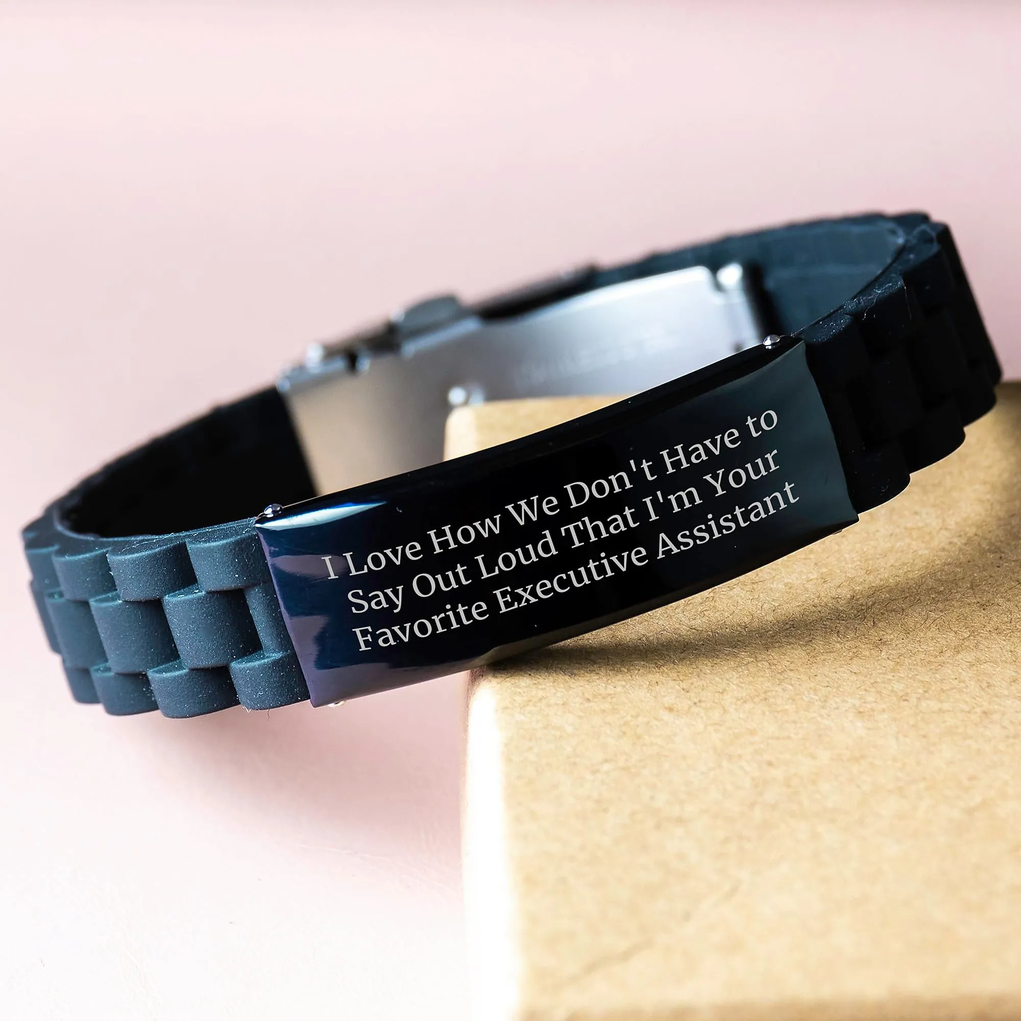 Funny Multi-buy offer Clasp Quote Friends, for Black Stainless Humor Assistant from Adjustable Affordable Steel Glide Gifts Executive Graduation Executive lock Assistant Bracelet, Gifts