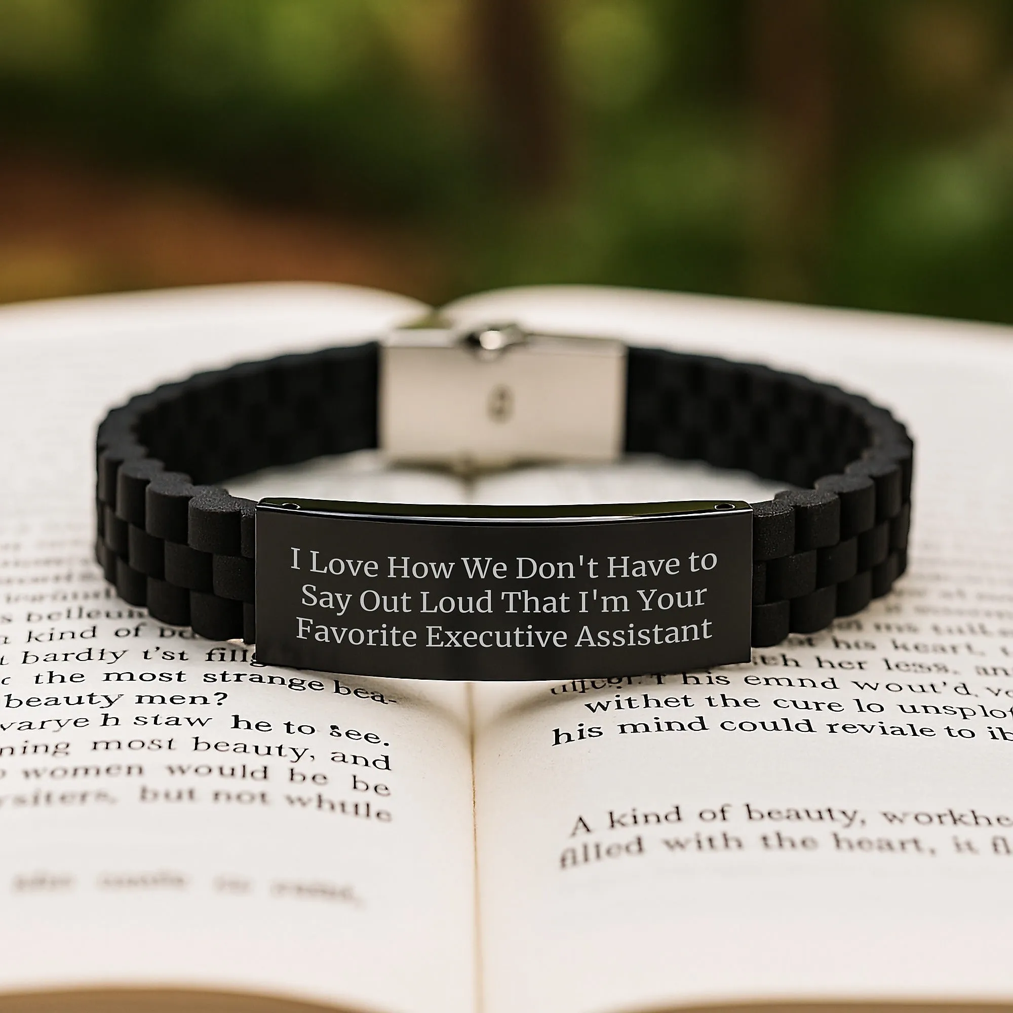 Funny Multi-buy offer Clasp Quote Friends, for Black Stainless Humor Assistant from Adjustable Affordable Steel Glide Gifts Executive Graduation Executive lock Assistant Bracelet, Gifts