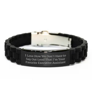 Funny Multi-buy offer Clasp Quote Friends, for Black Stainless Humor Assistant from Adjustable Affordable Steel Glide Gifts Executive Graduation Executive lock Assistant Bracelet, Gifts