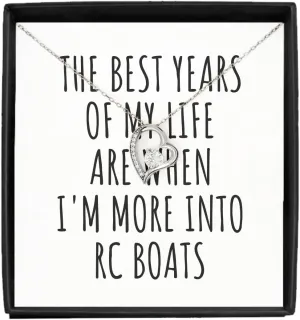 Funny Rc Boats Necklace Pendant The Best Years Of My Life Gift Idea For Hobby Lover Fan Quote Inspirational Gag Jewelry With Chain Message Card Box