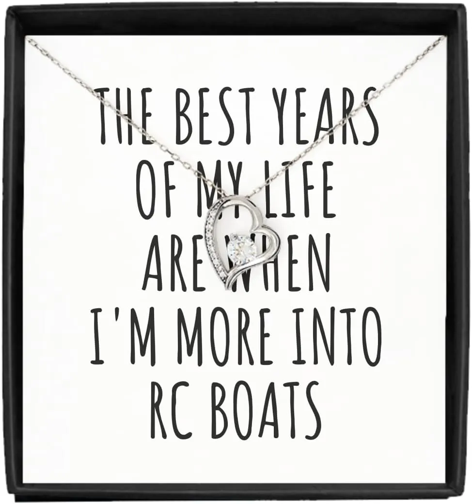 Funny Rc Boats Necklace Pendant The Best Years Of My Life Gift Idea For Hobby Lover Fan Quote Inspirational Gag Jewelry With Chain Message Card Box