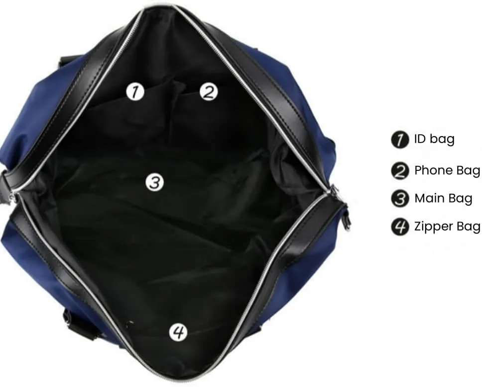 FUNSEED Travel Bag for Women Men, Large Capacity Waterproof Foldable Nylon Business Tote Travel Bag