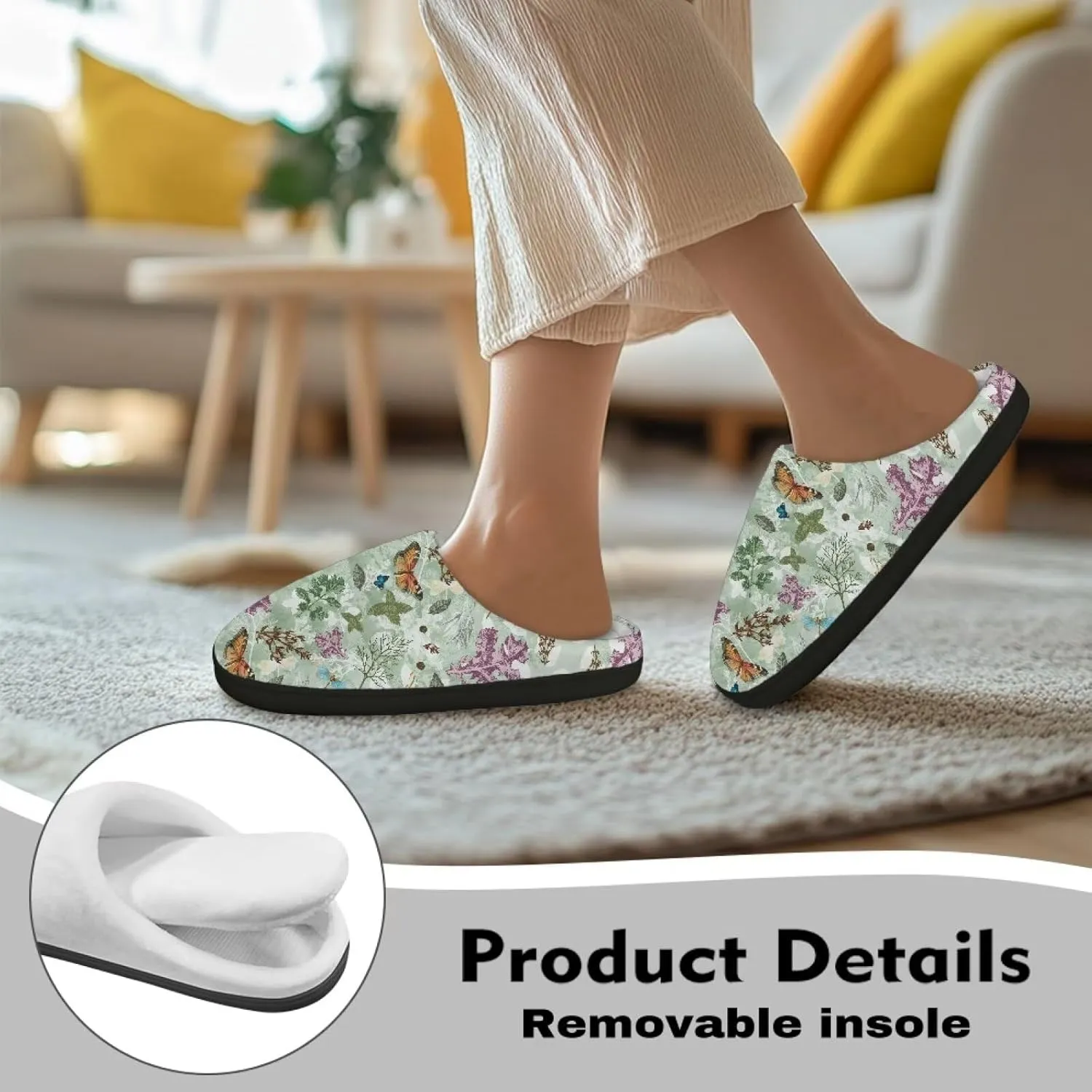 Fuzzy Slippers for Women Everyday Holiday Party Wear Warm Soft Anti-Slip