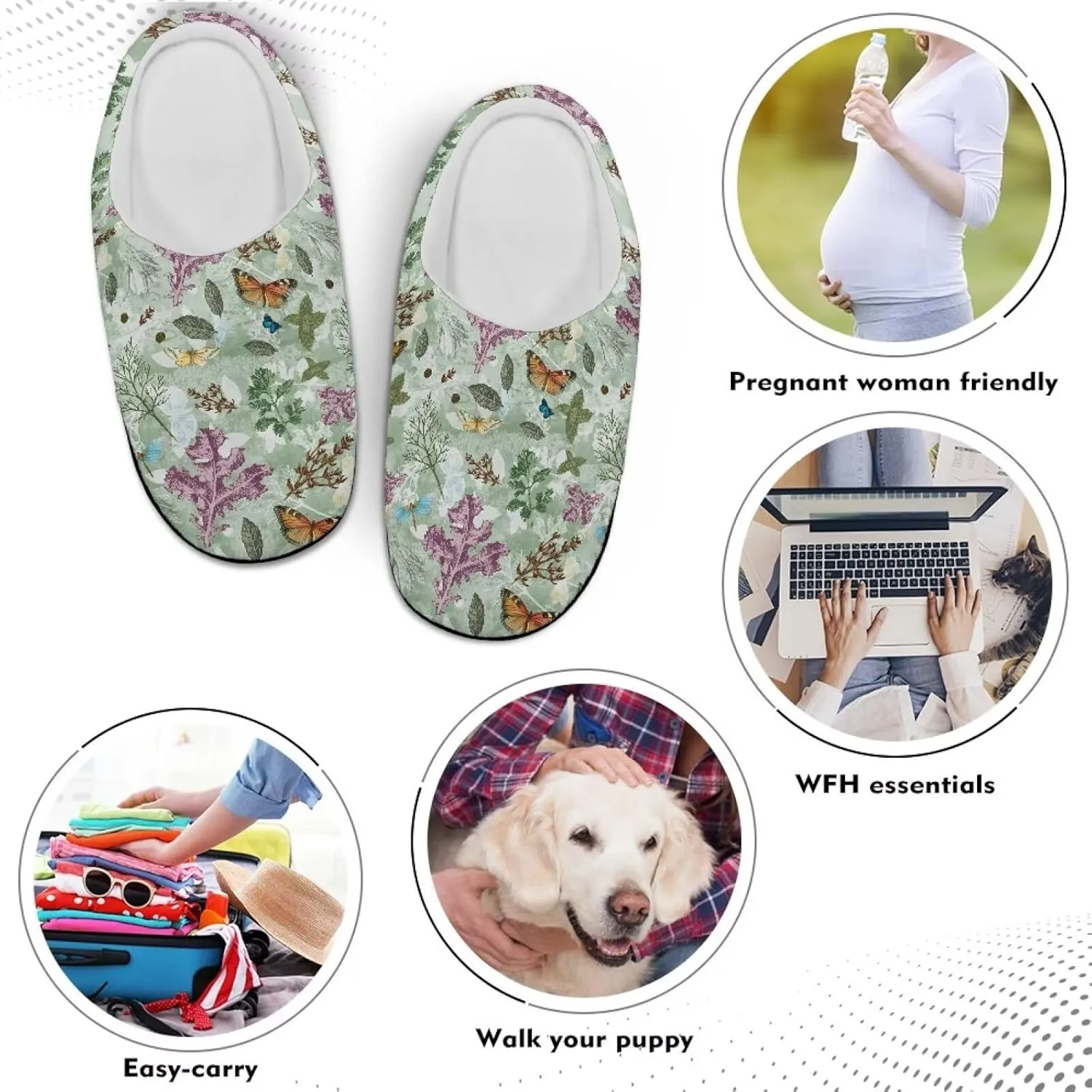 Fuzzy Slippers for Women Everyday Holiday Party Wear Warm Soft Anti-Slip
