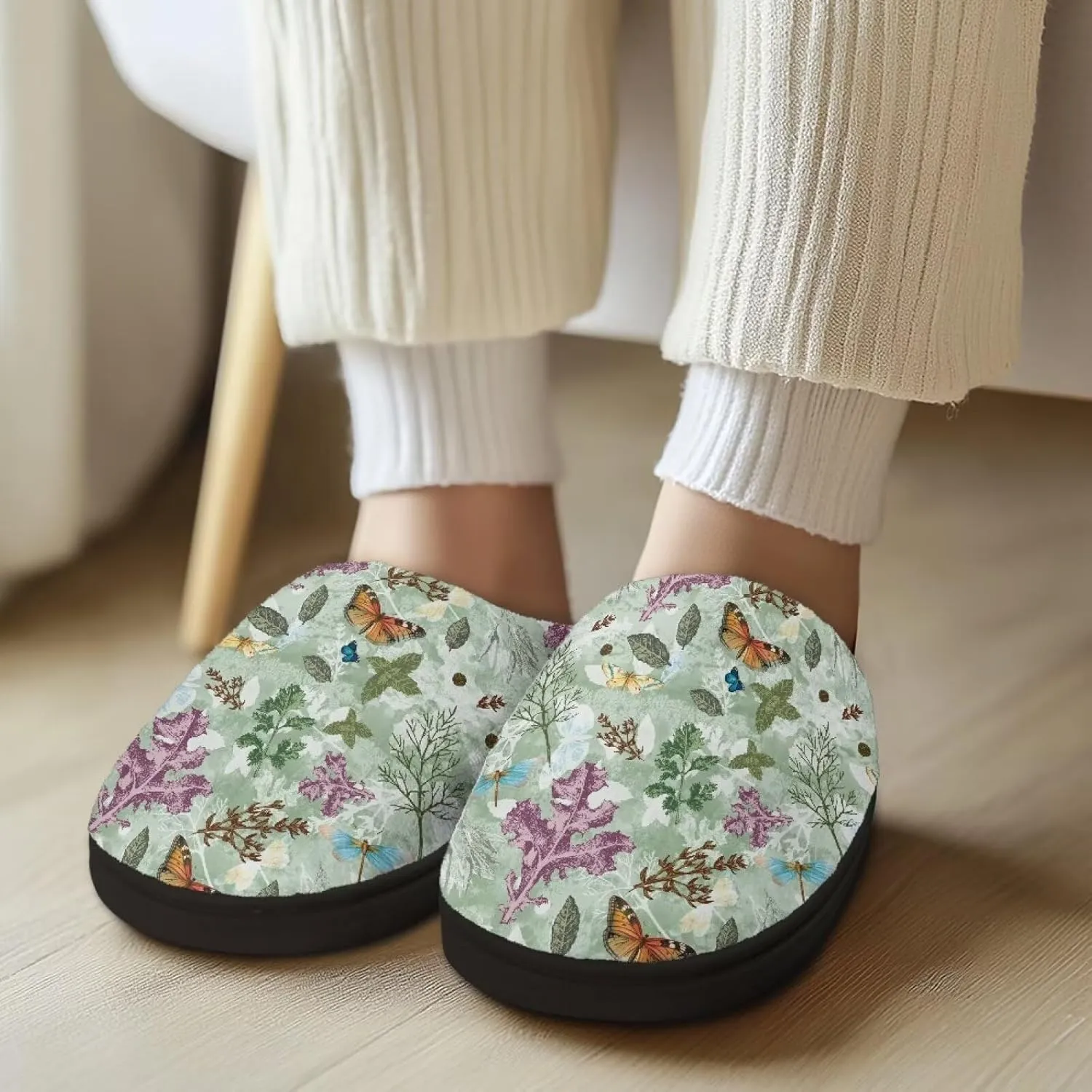 Fuzzy Slippers for Women Everyday Holiday Party Wear Warm Soft Anti-Slip