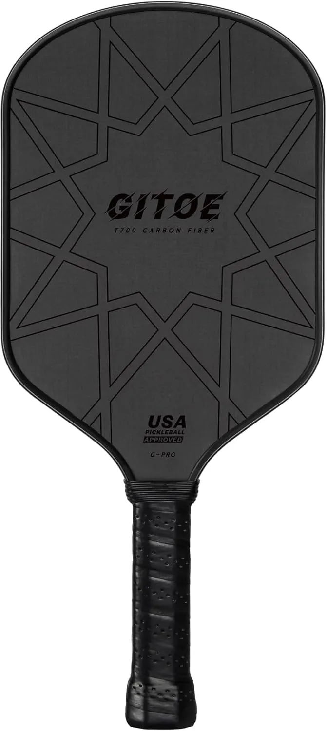 G-Pro Pickleball Paddle – 16MM Raw Carbon Fiber T700 Pickleball Paddle with High Spin, Control & Power – 2025 USAPA Approved for ‎Professional Players