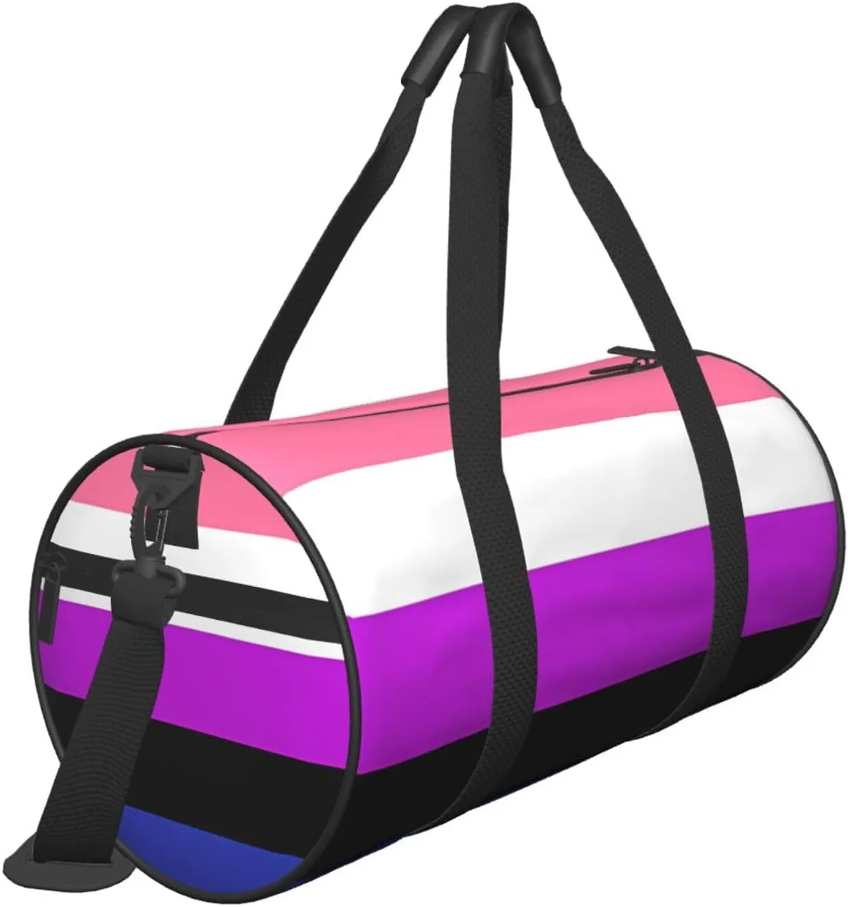 Gender Fluid Pride Flag Round Travel Duffel Bag Large Capacity Gym Sports Bags for Hiking Vacation Trips