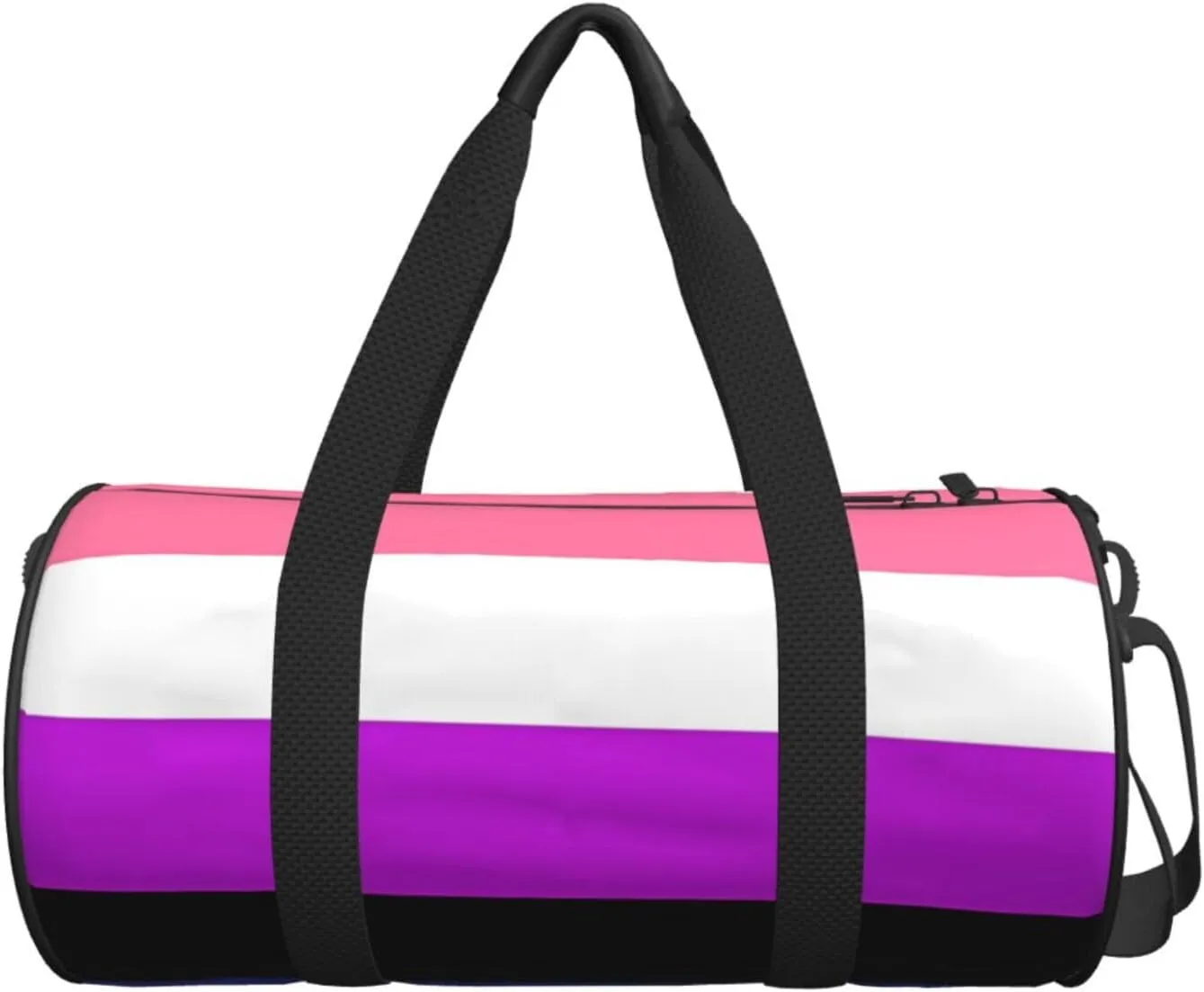 Gender Fluid Pride Flag Round Travel Duffel Bag Large Capacity Gym Sports Bags for Hiking Vacation Trips