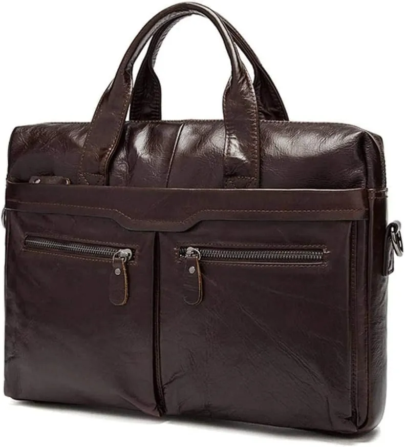 Genuine Leather Briefcase for Men Lock Lawyer Bag Business Executive Handbag Work Bags