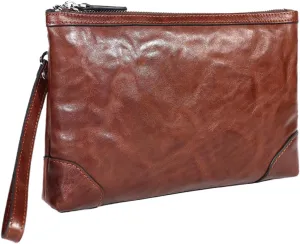 Genuine Leather Clutch Bag for Men Handbag Wrist Bag Business Large Purse Envelope Bag