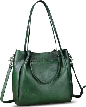 Genuine Leather Handbags for Women Satchel Purses Vintage Handmade Shoulder Bag Top Handle Handbag Totes
