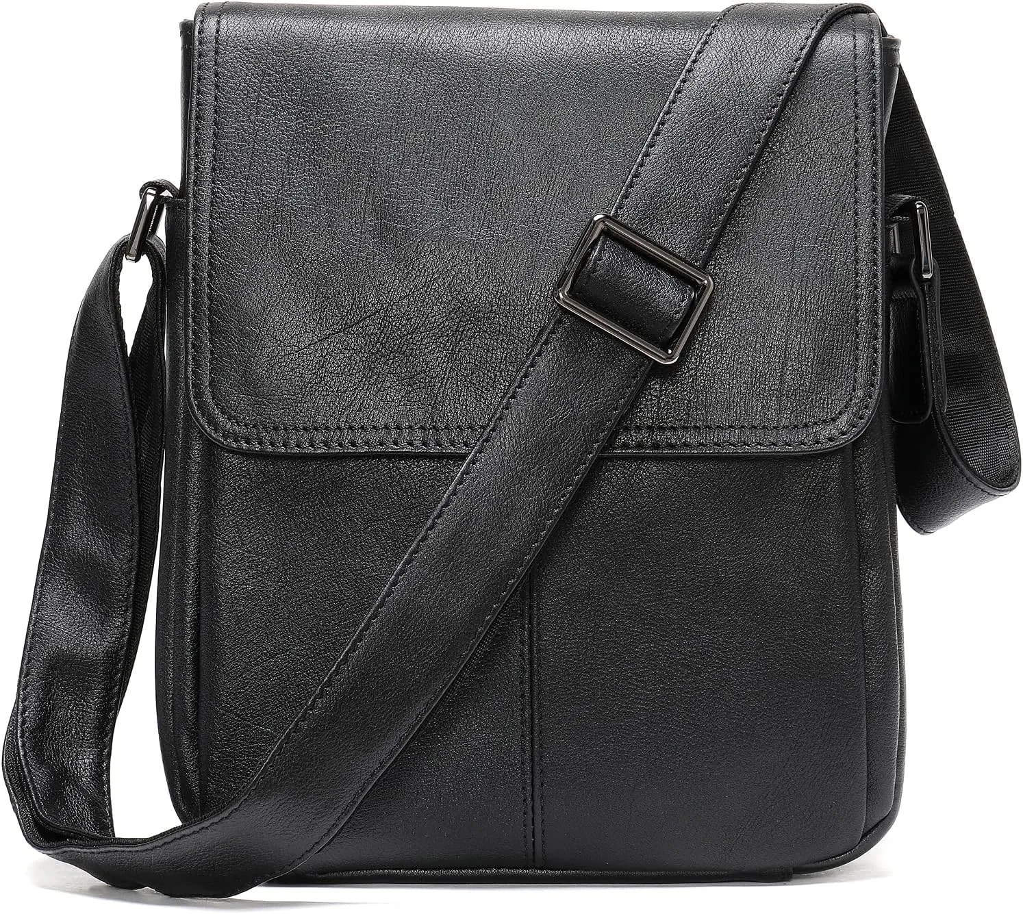 Genuine Leather Messenger Bags Mens Shoulder Crossbody purse Work Business Vintage lager Capacity
