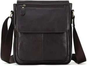 Genuine Leather Small Messenger Bag for Men Vintage Shoulder Crossbody Bags for Work Business Travel