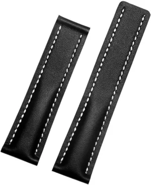 Genuine Leather Strap 22mm 24mm Watch Band For Breitling mens watch cow leather bracelet with Deployment buckle