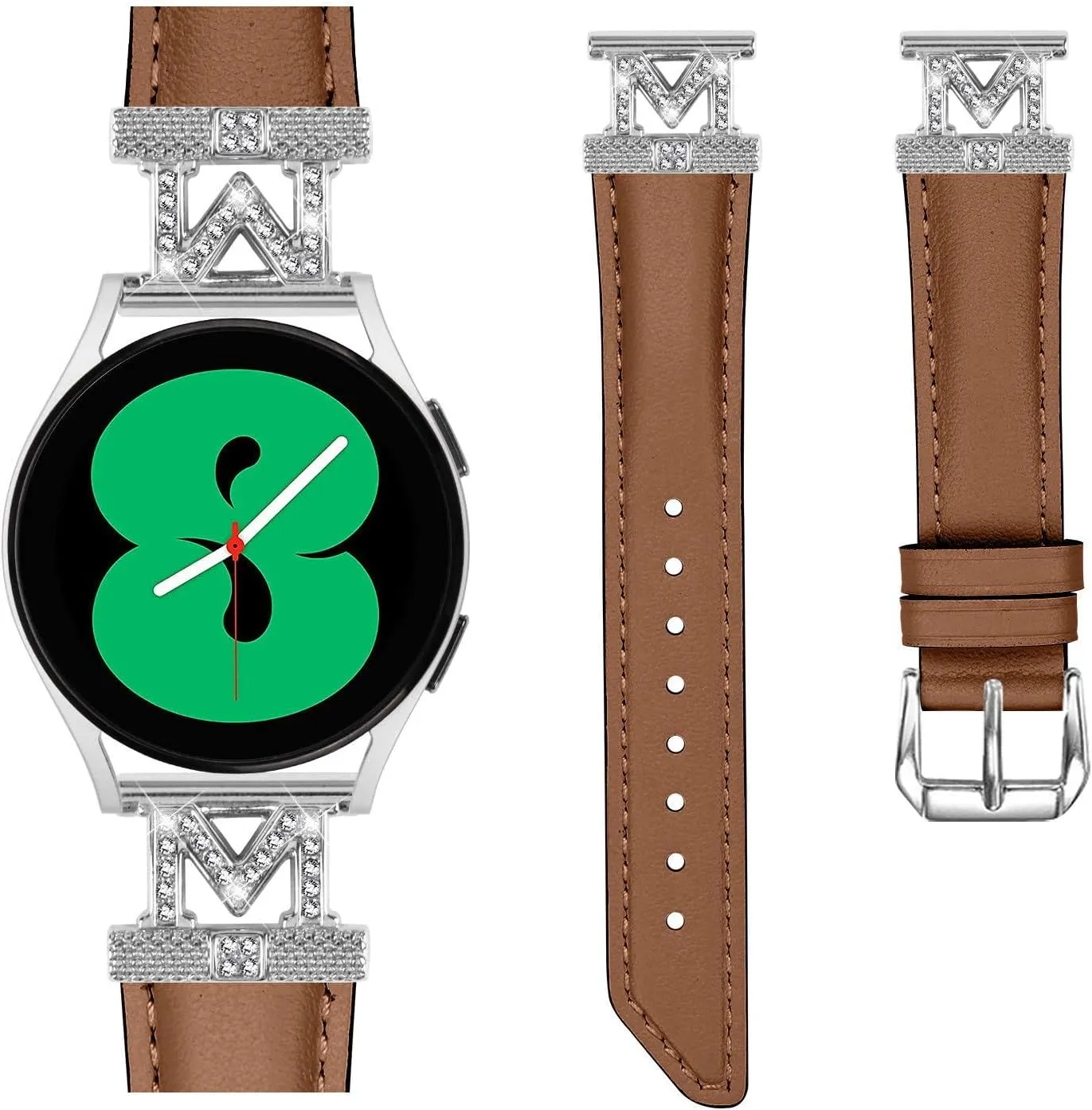 Genuine Leather Watch Bands Compatible With Galaxy Watch 3 41mm Bands,Adjustable Wrist Strap with Metal Buckle for Galaxy Watch 42mm/Active/Active2/Gear S2 SmartWatch