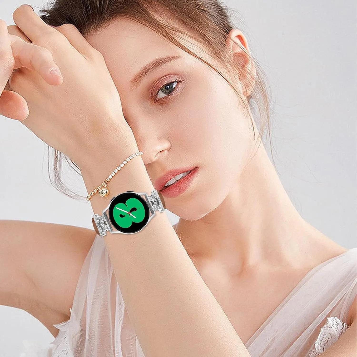 Genuine Leather Watch Bands Compatible With Galaxy Watch 3 41mm Bands,Adjustable Wrist Strap with Metal Buckle for Galaxy Watch 42mm/Active/Active2/Gear S2 SmartWatch