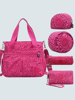 Girls Nylon Waterproof Kipling Inspired 5 Piece Shoulder Bag Set