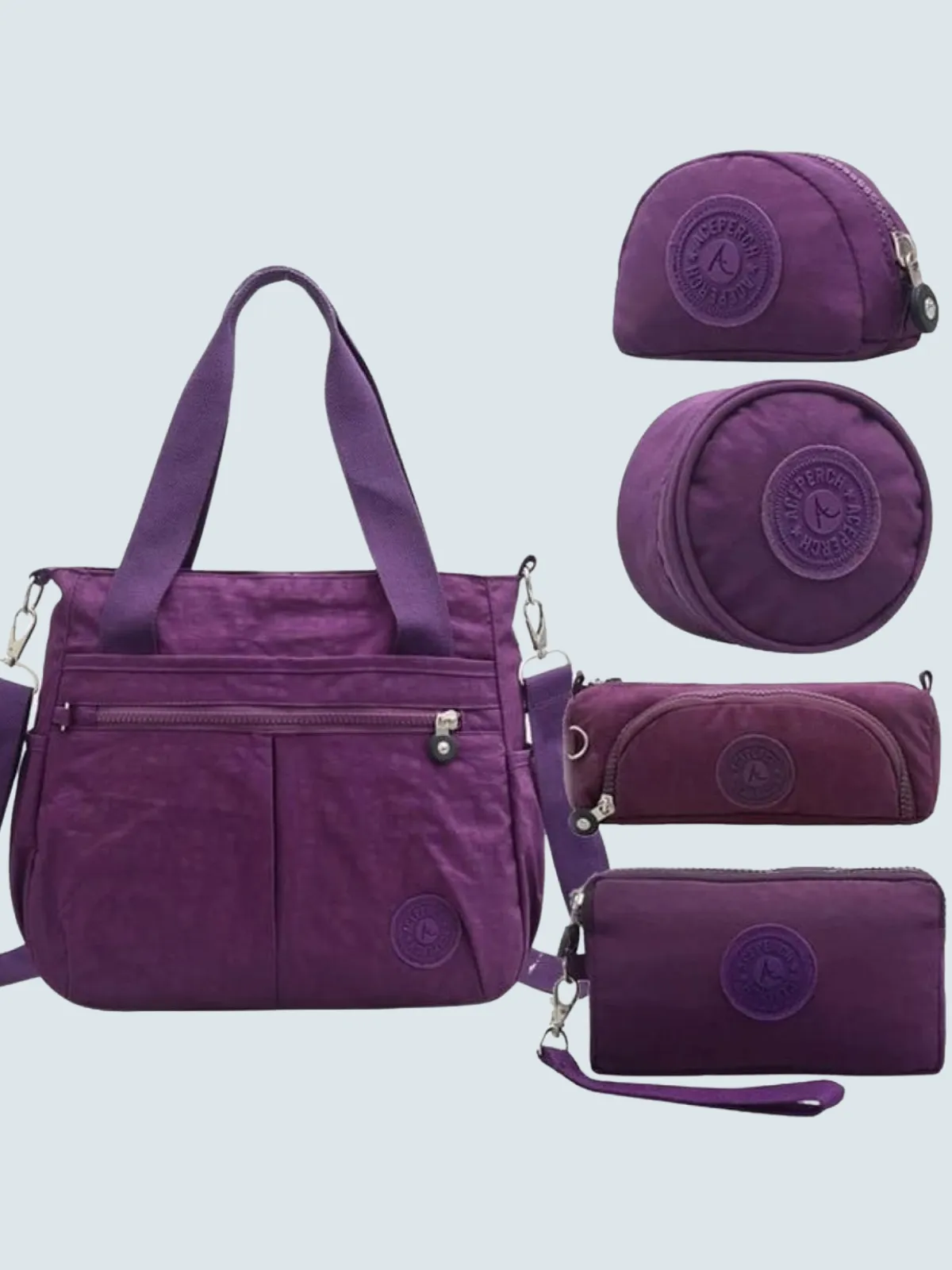 Girls Nylon Waterproof Kipling Inspired 5 Piece Shoulder Bag Set