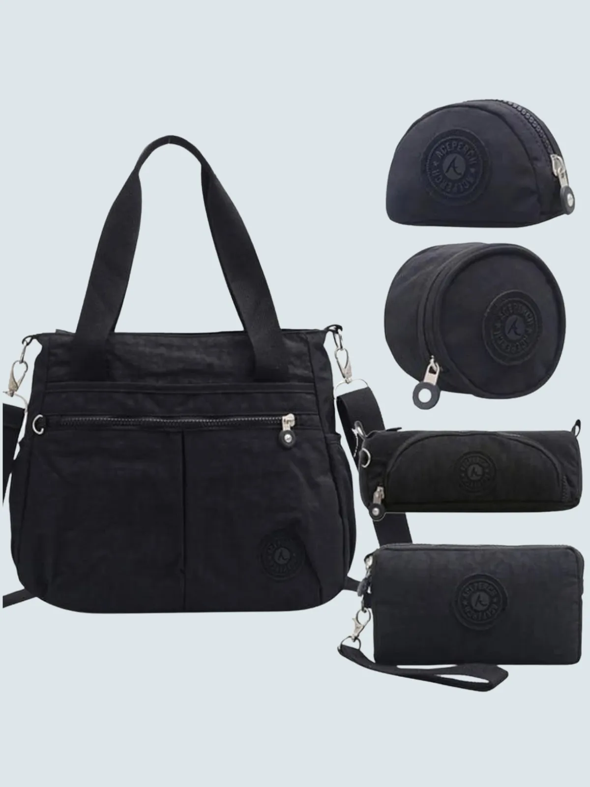 Girls Nylon Waterproof Kipling Inspired 5 Piece Shoulder Bag Set