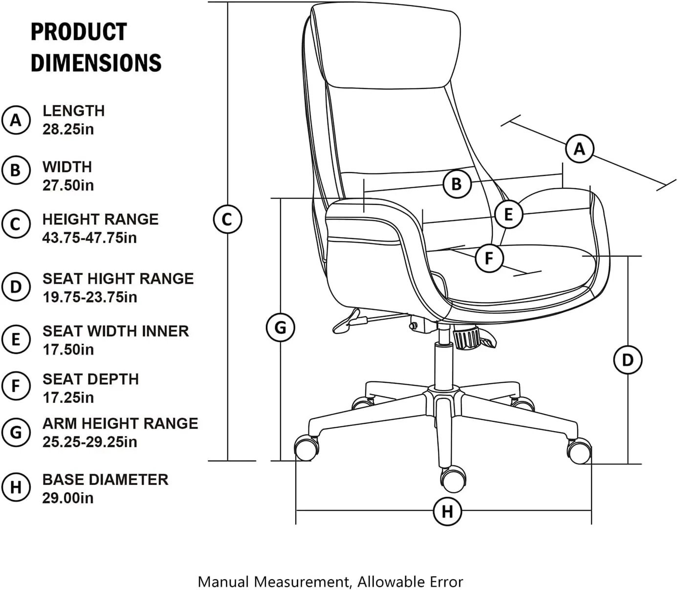 Glitzhome Mid-Century Modern Two-Tone Color High Back Leatherette Chairs Computer Desk Chair, Task Chair with Armrest Adjustable Gaslift Office Chair Executive Swivel Chair,Black & Camel