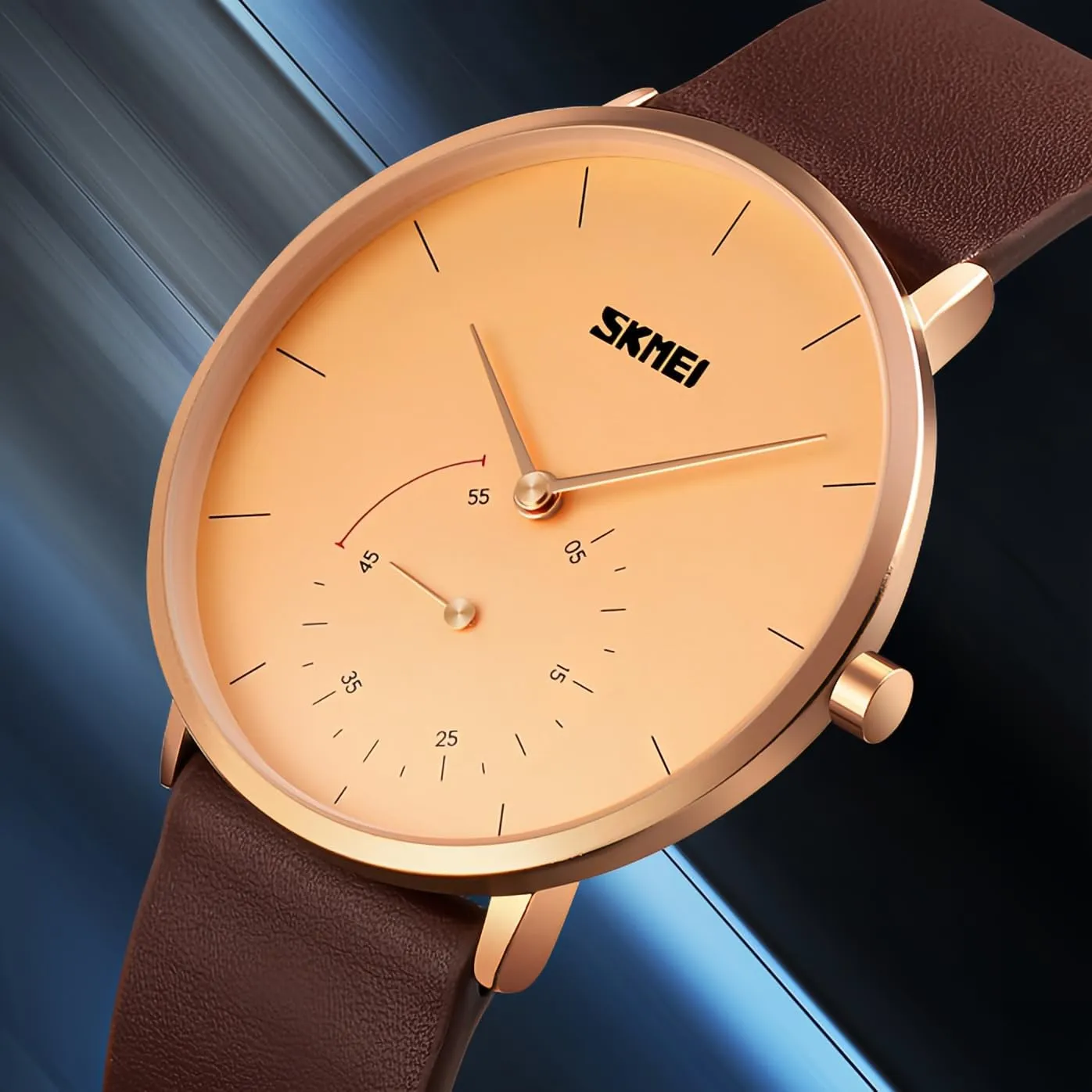 Gosasa Mens Quartz Watches Minimalist Ultra Thin Waterproof Fashion Business Wrist Watch for Men Casual Luxury Analog Watch with Leather Band