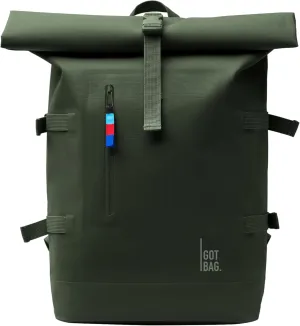 GOT BAG - ROLLTOP Backpack, Hiking & Travel with a 15” Laptop Sleeve, Eco-Conscious Bag Made of Recycled Ocean Impact Plastic™ (Algae Color)