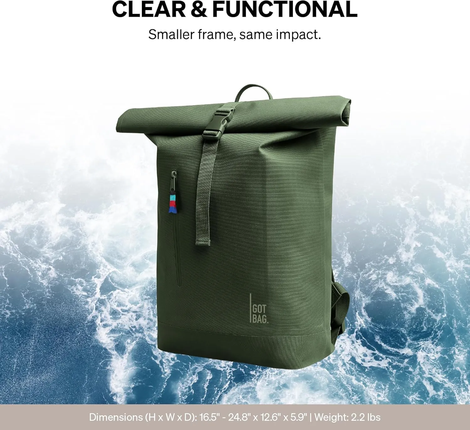 GOT BAG - ROLLTOP LITE Backpack, Hiking & Travel