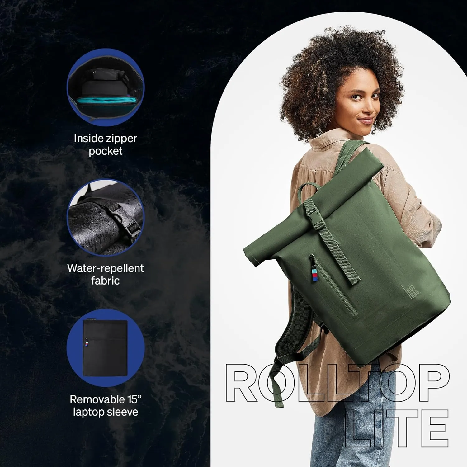 GOT BAG - ROLLTOP LITE Backpack, Hiking & Travel